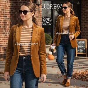 J.Crew NWT Parke golden brandy velvet one button blazer